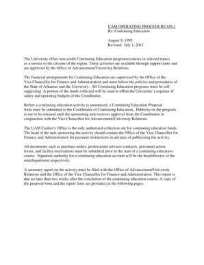 UAM OPERATING PROCEDURE 650.1