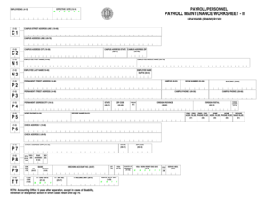 Payroll Maintenance Worksheet II