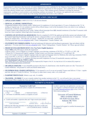 University of Central Oklahoma Admission Application