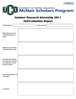 Summer Research Internship 2011 Self-Evaluation Report - uco