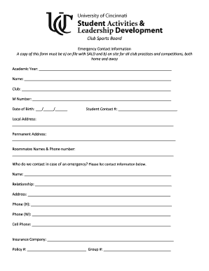 Emergency Contact Information Form