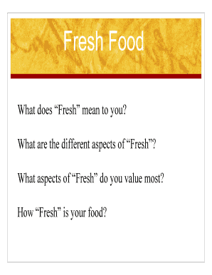 Fresh Food Survey