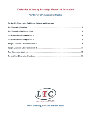 Faculty Teaching Evaluation Form