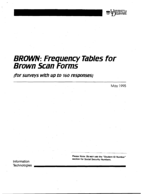 BROWN: Frequency Tables for Brown Scan Forms - University of ... - udel