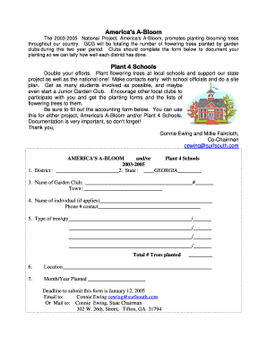 America's A-Bloom Planting Form