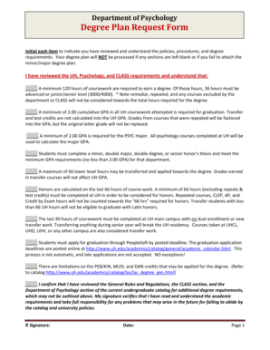 Fillable Online uh Degree Plan Request Form - uh Fax Email Print