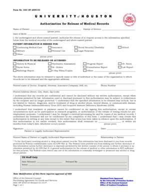 Authorization for Release of Medical Records