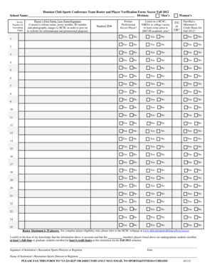 38 Printable Sports Team Roster Forms and Templates - Fillable Samples