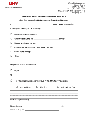 Enrollment Verification Form