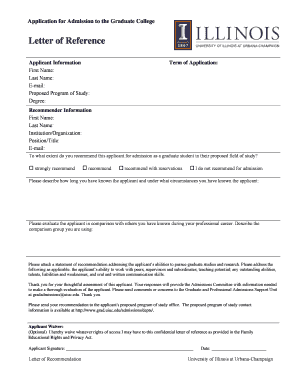 Graduate College Admission Application