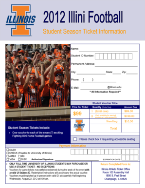University of Illinois Student Season Ticket Application