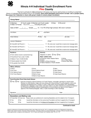 Illinois 4-H Individual Youth Enrollment Form