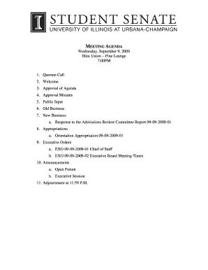 Staff meeting minutes - MEETING AGENDA - Illinois Student Senate - University of Illinois at ...