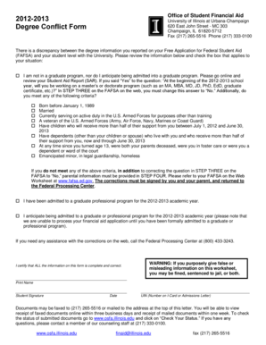 Affirmation of correction - 2012-13 Degree Conflict Form - Office of Student Financial Aid ... - osfa illinois