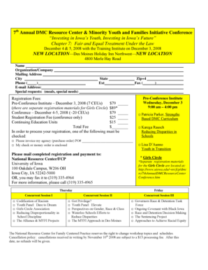 Dec 4-5 2008 CONFERENCE REGISTRATION FORM - uiowa