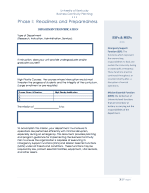 Leave request form pdf - Business Continuity Plan Departmental Template - University of ...