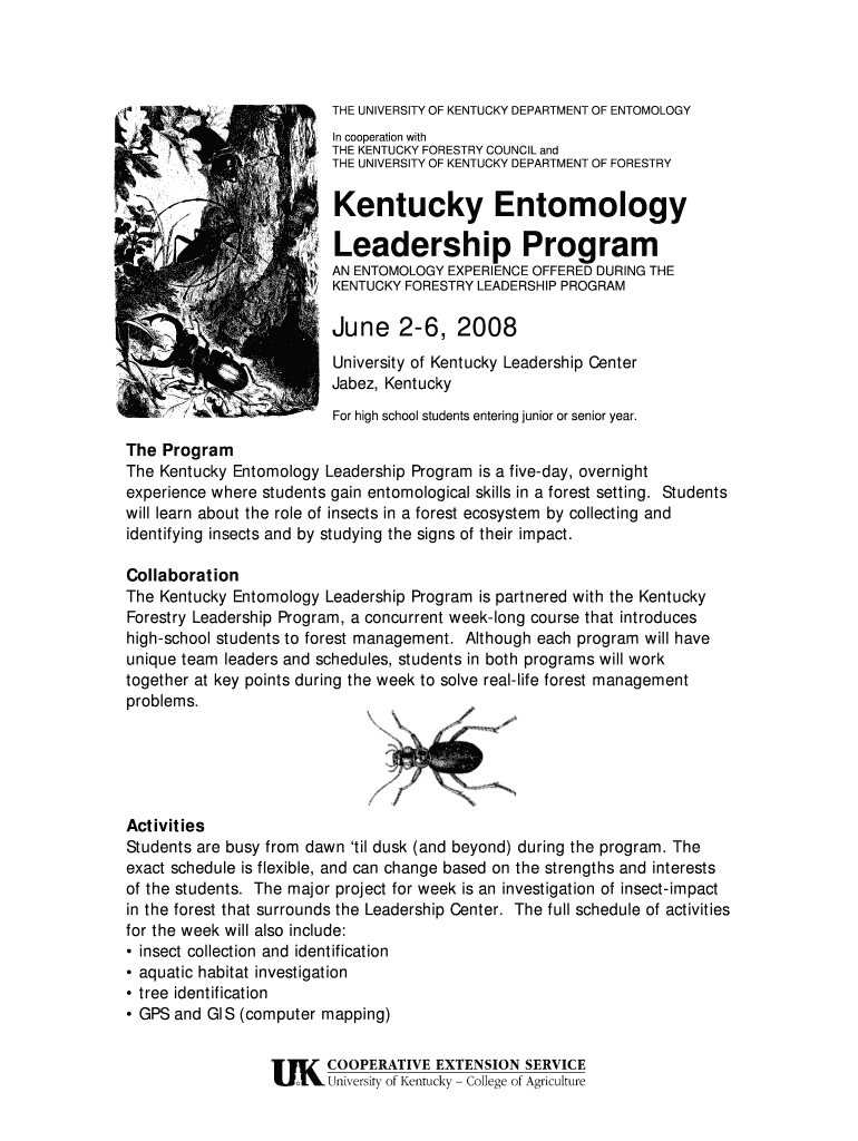 Kentucky Entomology Leadership Program - University of Kentucky - uky Preview on Page 1