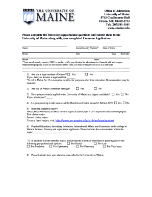 Office of Admission University of Maine 5713 Chadbourne Hall ... - umaine