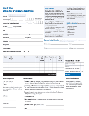 University College Residency Information Form