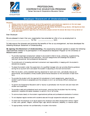 Employer Statement of Understanding