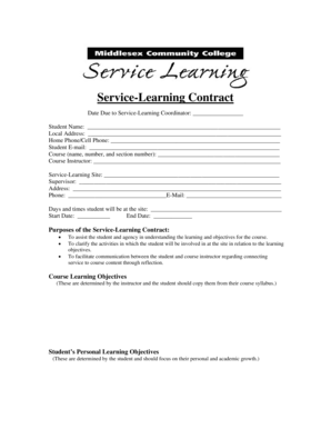 Service-Learning Contract