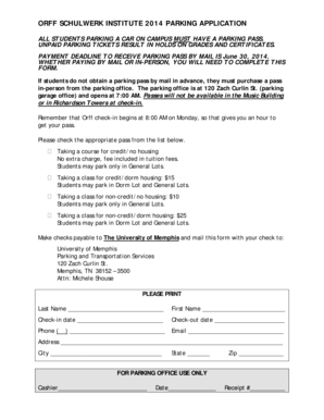 University of Memphis Parking Application