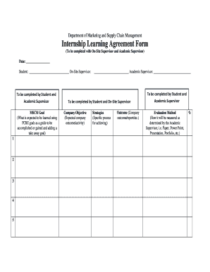 Internship Learning Agreement Form