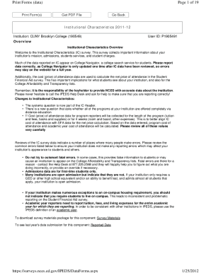 Institutional Characteristics Form 2011-12