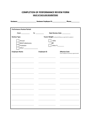 Performance Review Form