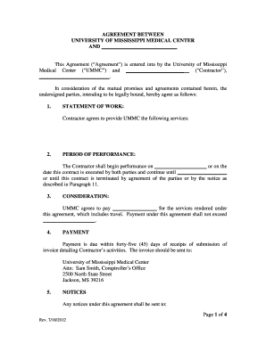 Independent Contractor Agreement Template - University of ...