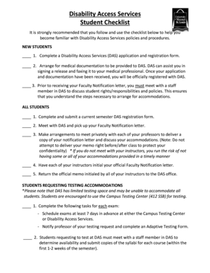 Disability Access Services Student Checklist - University of Missouri ... - umsl