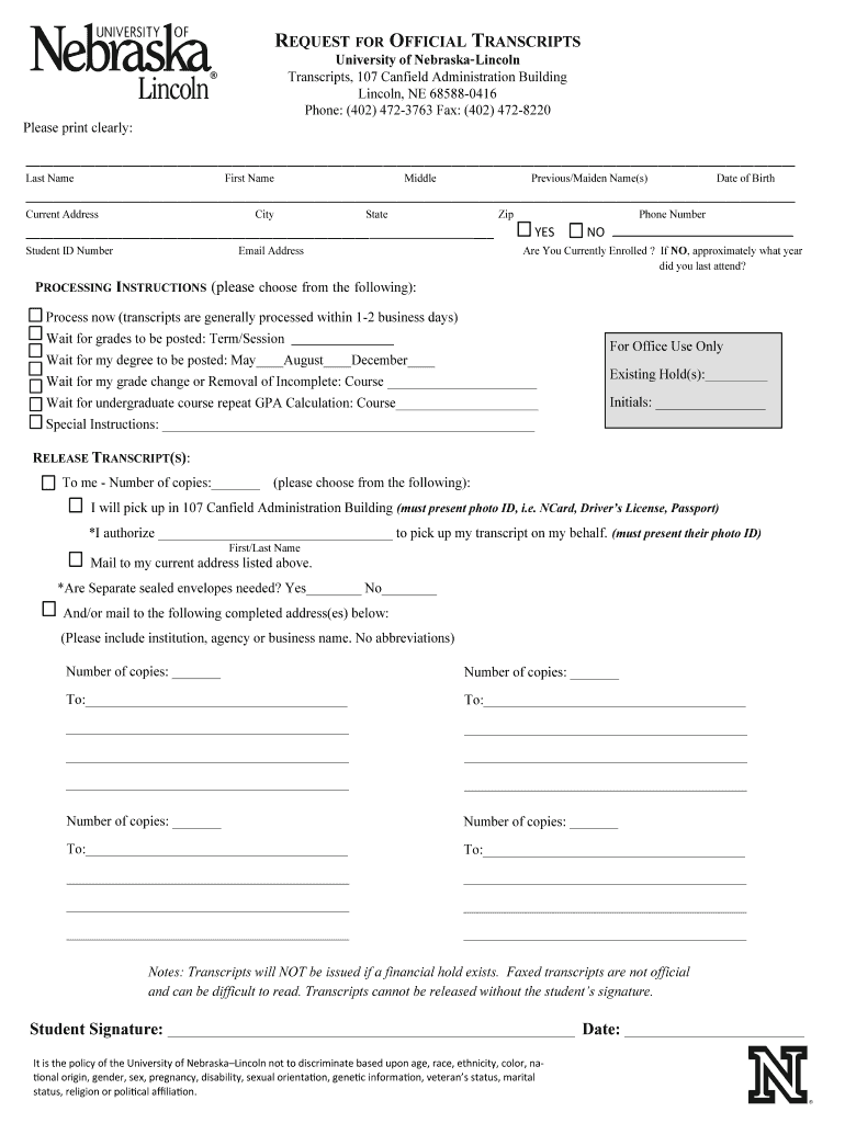 unlv transcripts Preview on Page 1