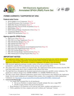 NIH SF424 R&R Form Set