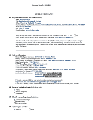 university of nevada reno common data set 2010 2011