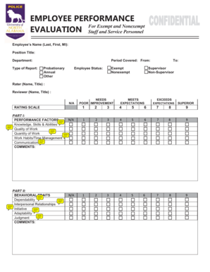 Employee Performance Evaluation Form
