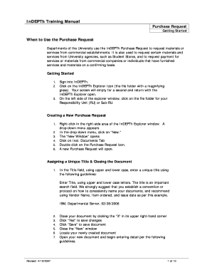 University Purchase Request Form