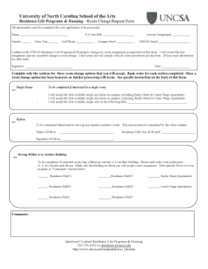 Room Change Request Form Fill Online Printable Fillable