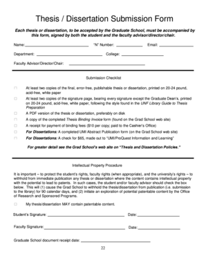 Dissertation submission form