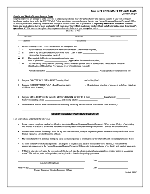 CUNY Family and Medical Leave Request Form