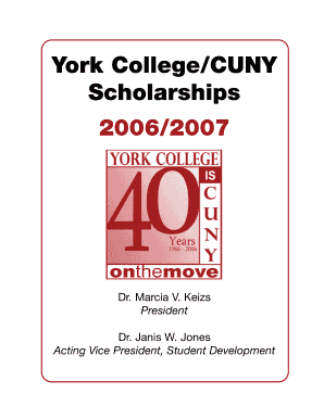 York College Scholarship Application 2006-2007