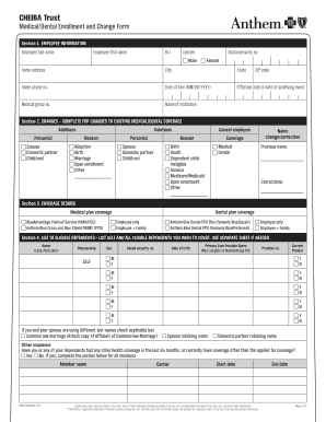 CHEIBA Medical/Dental Enrollment Form