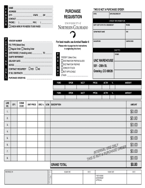 Purchase Requisition Form