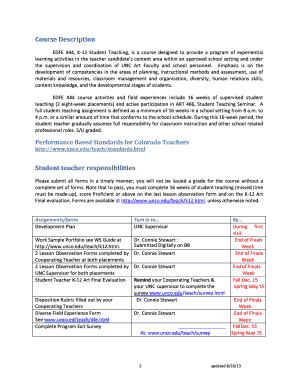 Appendix D: Student Teaching Universal Form - University of ... - unco