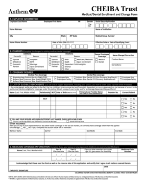 CHEIBA Medical/Dental Enrollment Form