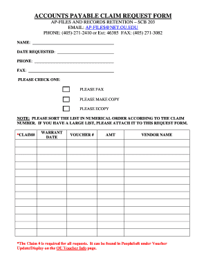 Claim request