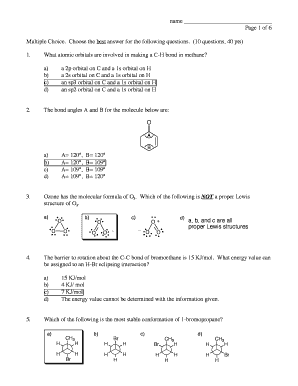 Organic Chemistry Exam