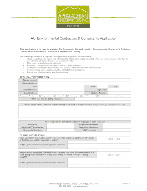 Environmental Contractors and Consultants Application