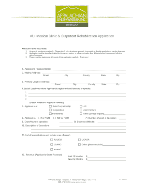 James River Insurance Medical Clinic Application