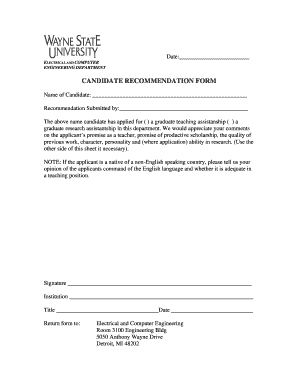 Recommendation Letter Form(PDF) - eng wayne