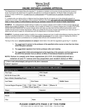 Online Distance Learning Approval Form